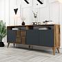 Milan Sideboard Walnussbraun Anthrazit 180cm 1