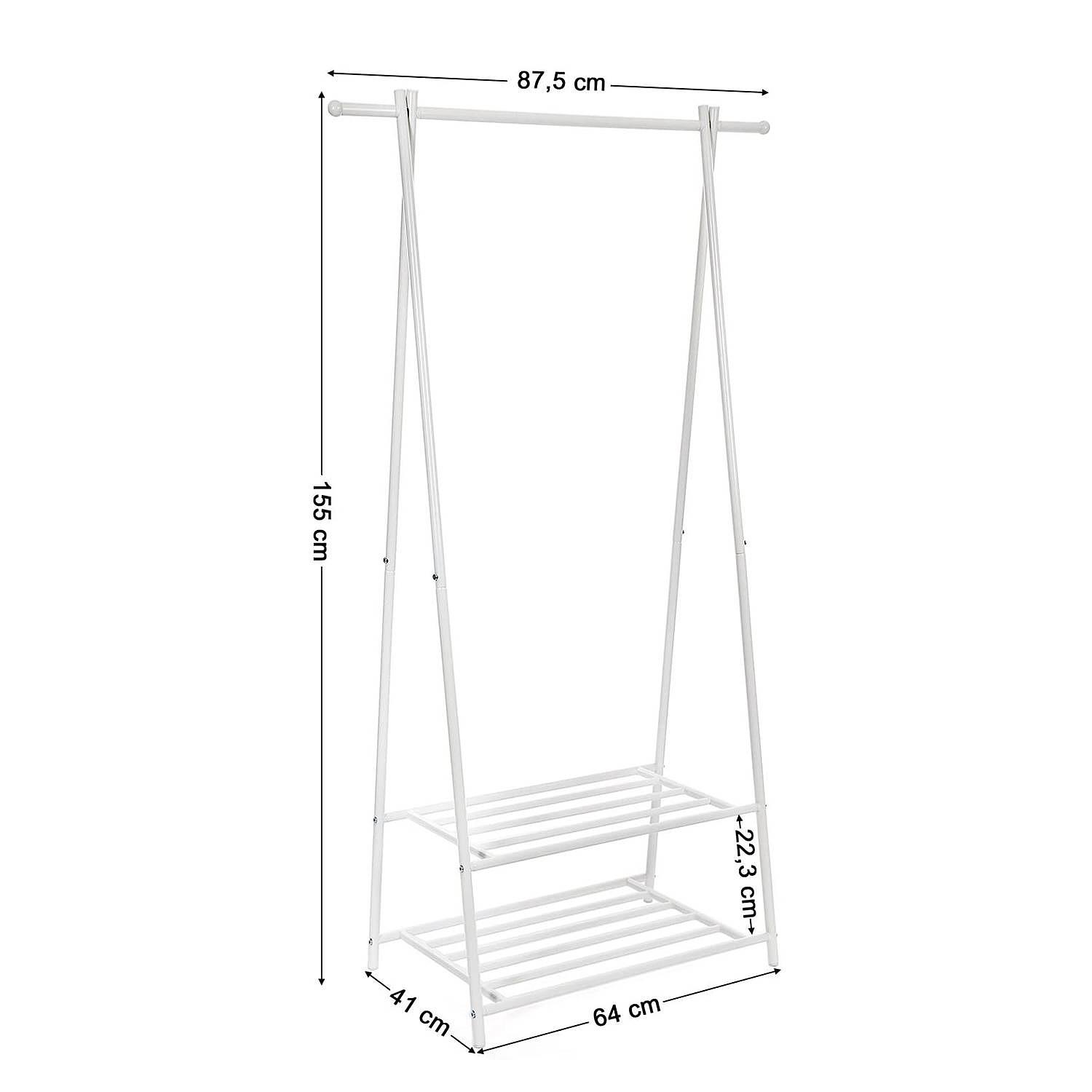 Cortland Garderobenständer Metall Weiß 4