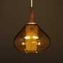 Lampada a sospensione vintage in vetro marrone anni '70 1