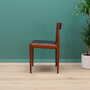 4x Vintage Chair Teak Wood Leather Brown 1970s 8