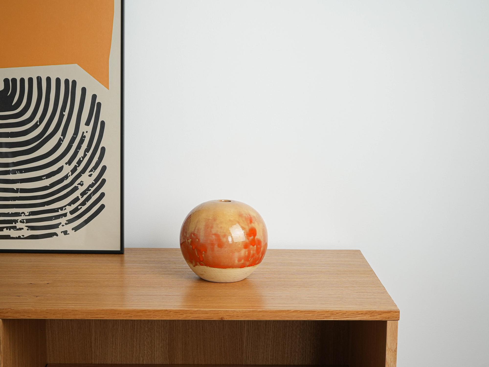 Spherical ceramic vase 1960s 6