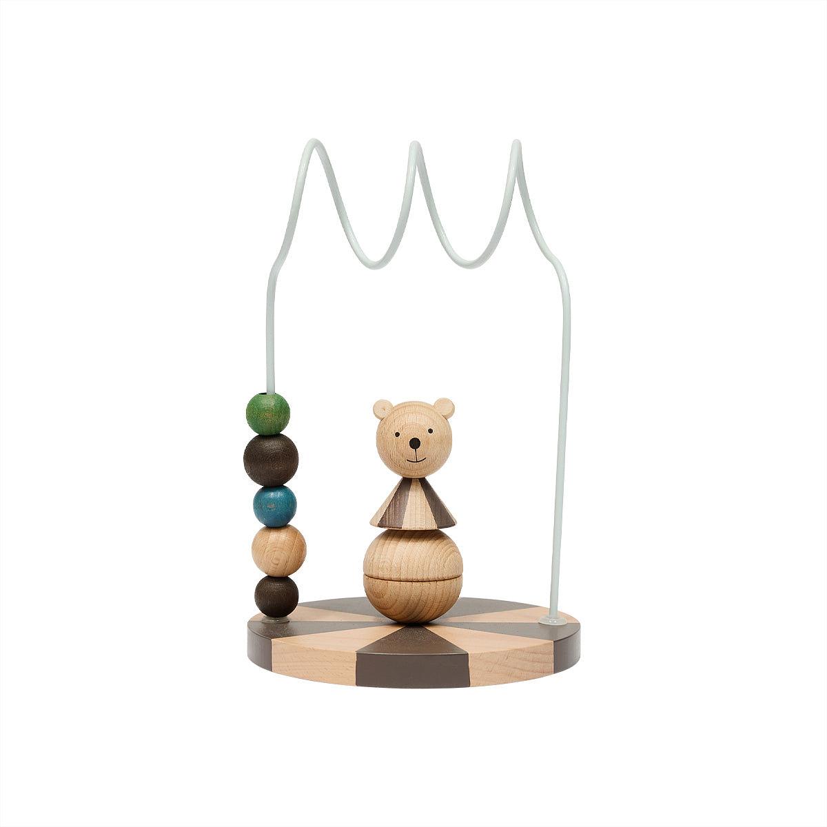 Circus Bear Abacus Holzspielzeug Natur Dusty Blaue 0