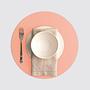 2x Rundes Tischset Duo 100% Recyceltes Leder Pink 1