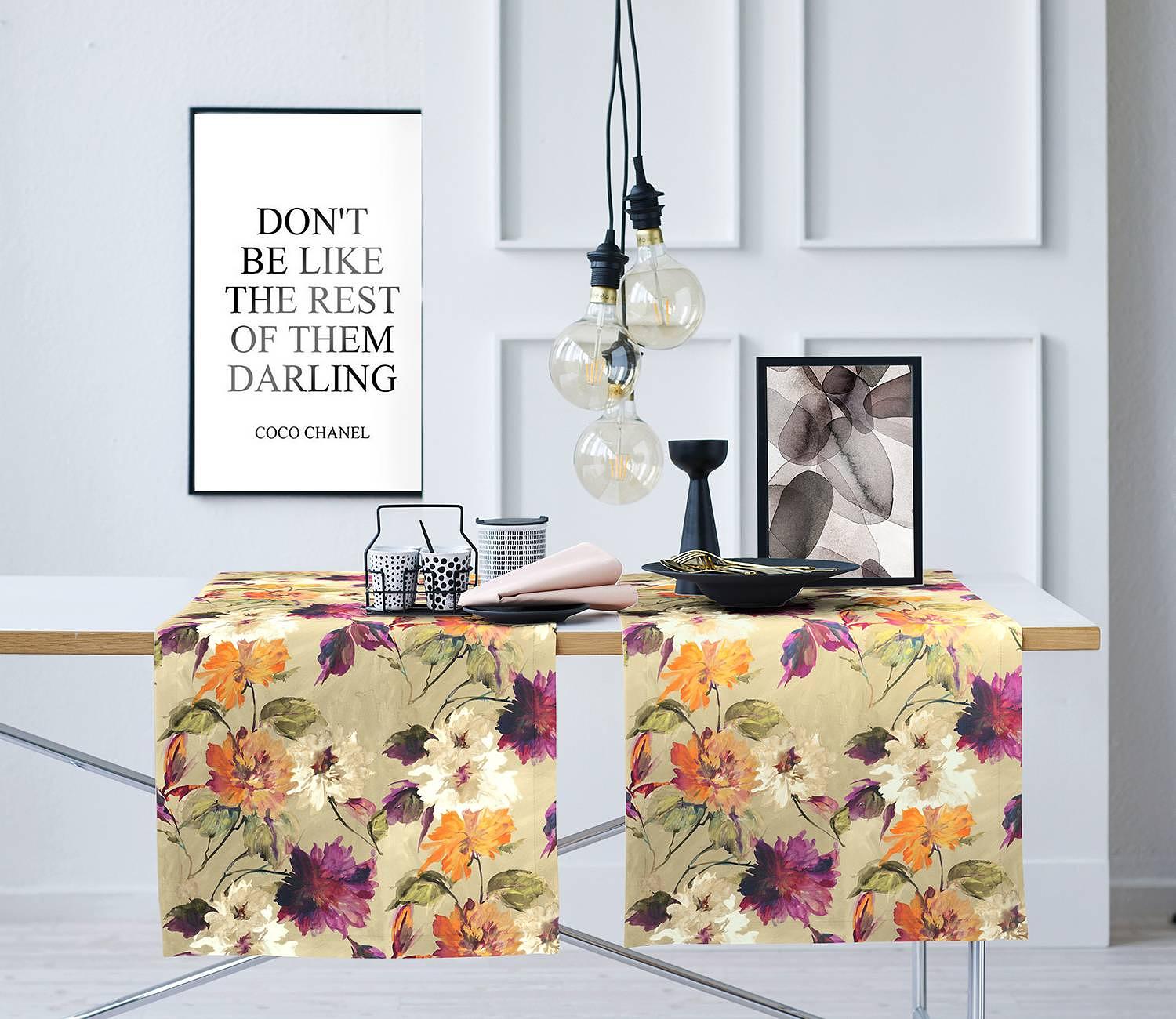 Tischläufer 5600 Baumwolle Beige 48 x 140 cm Beige 2