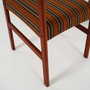 6x Vintage Chair Teak Wood Textile Brown 1970s 6