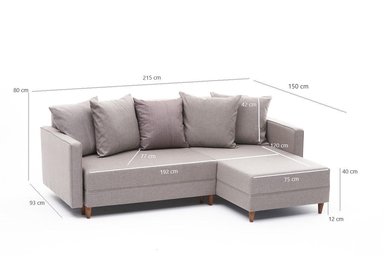 Aydam Schlafsofa Récamiere Rechts Creme 6