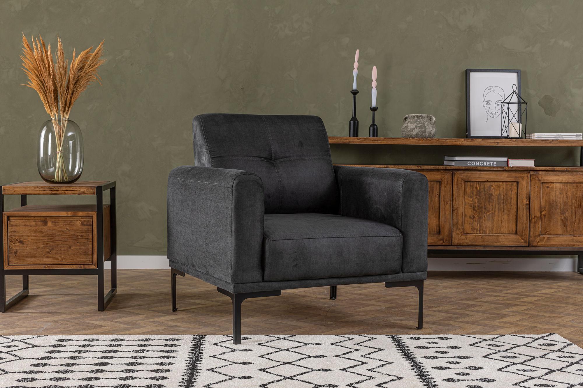 Mustang Armchair Dark Grey 0