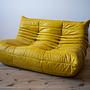 Togo Sofa 2-Sitzer Pull-Up-Leder Gelb 3