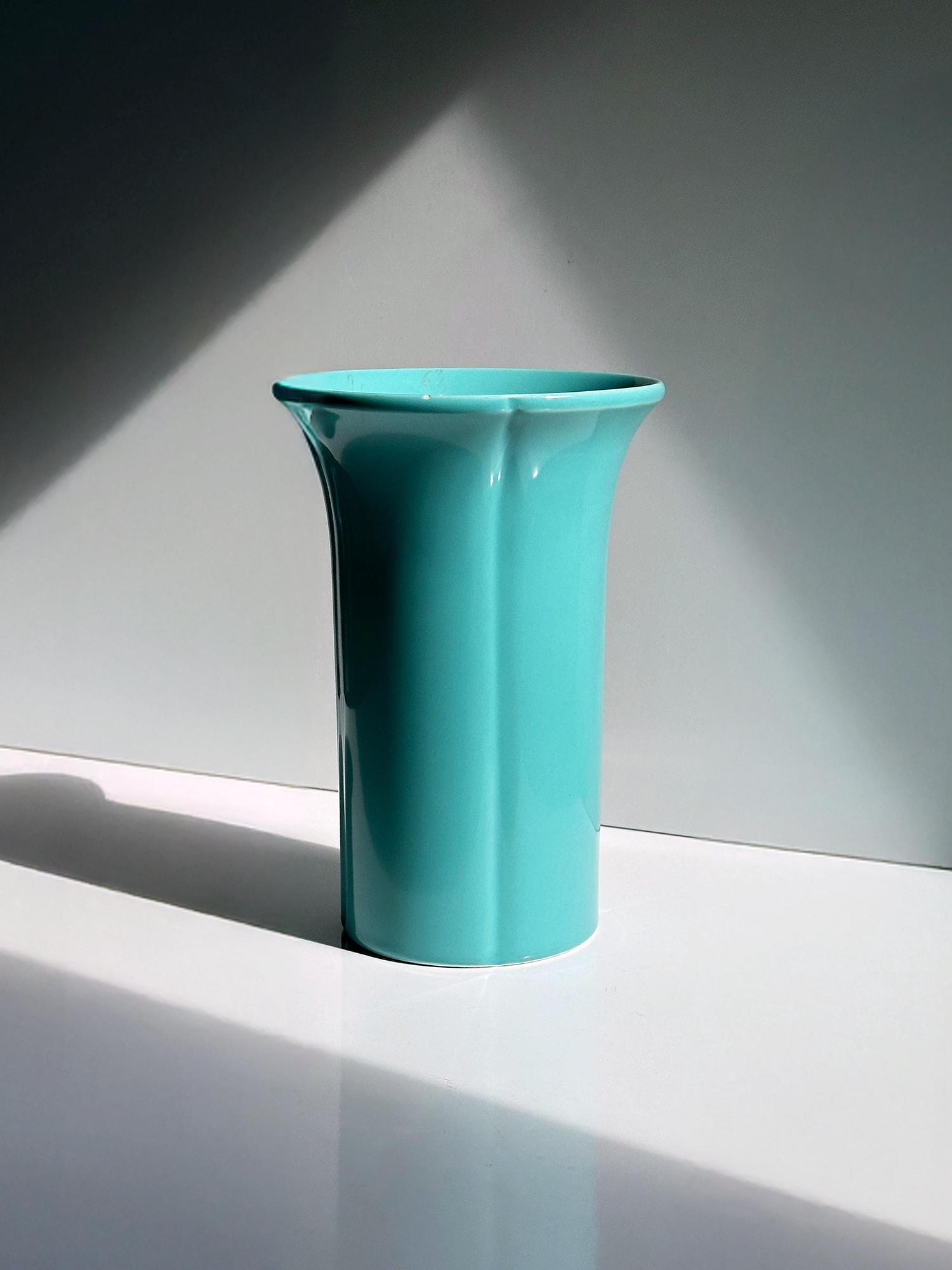 Vintage Vase Türkis 1970er Jahre 0