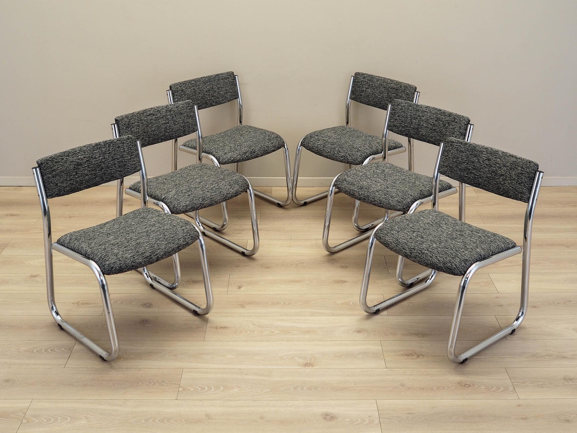 6x Chair Set Wood Brown 1980s 2