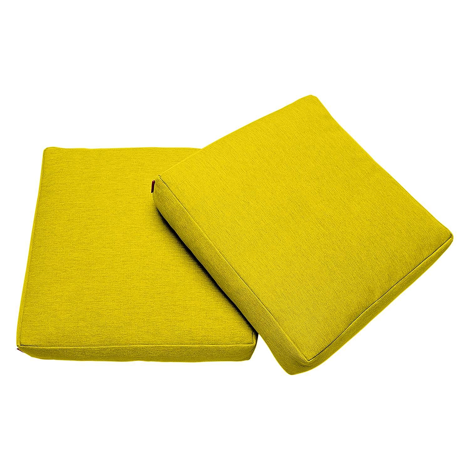 2x Kissenset Sqare Cushions Webstoff Mustard Flower 0