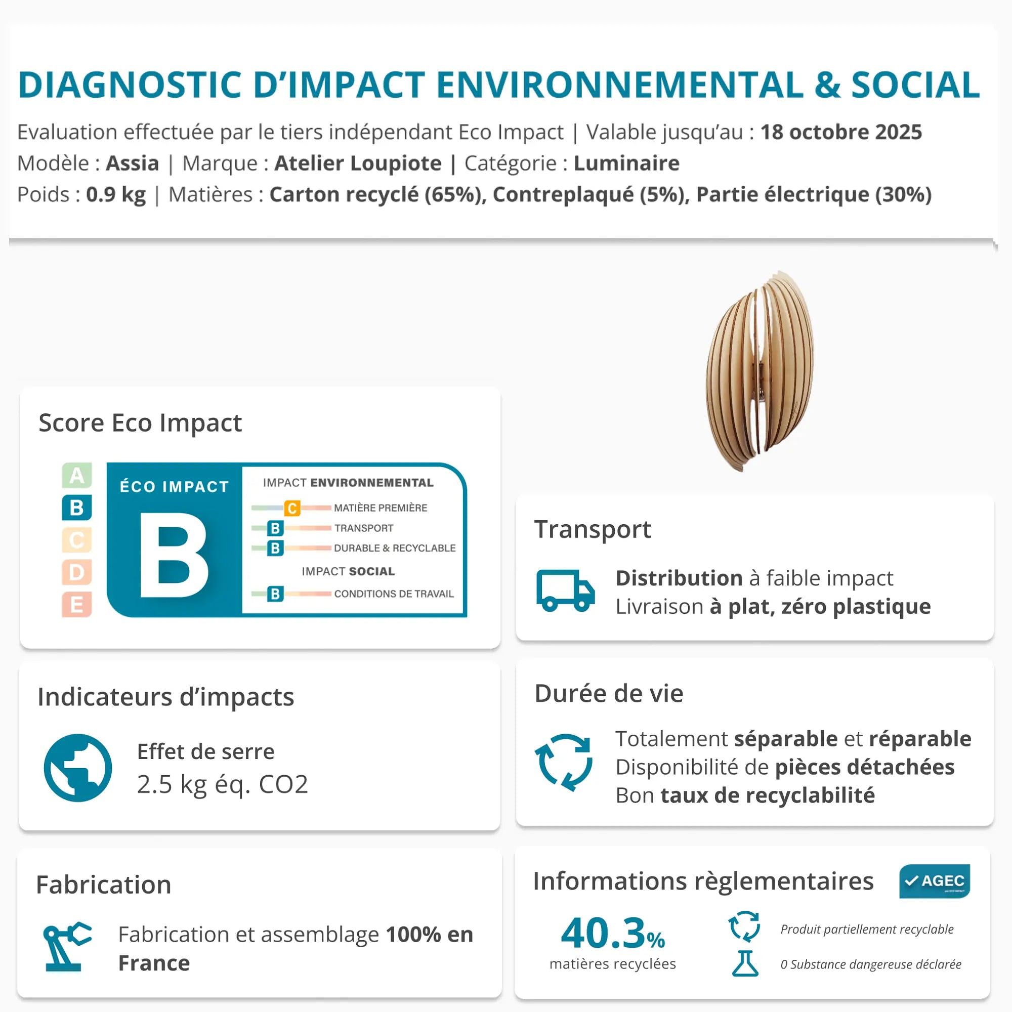 Assia Clair Wall lamp wood 3