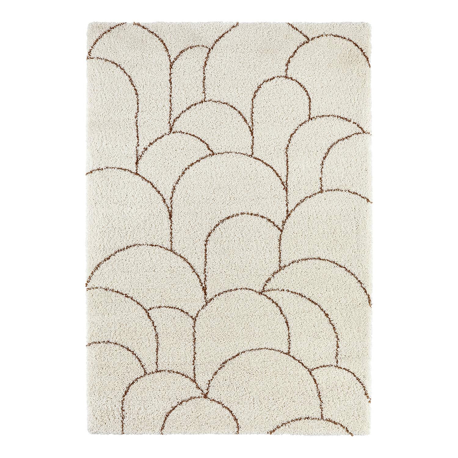 Thane Hochflorteppich Creme Braun 80 x 150 cm 0