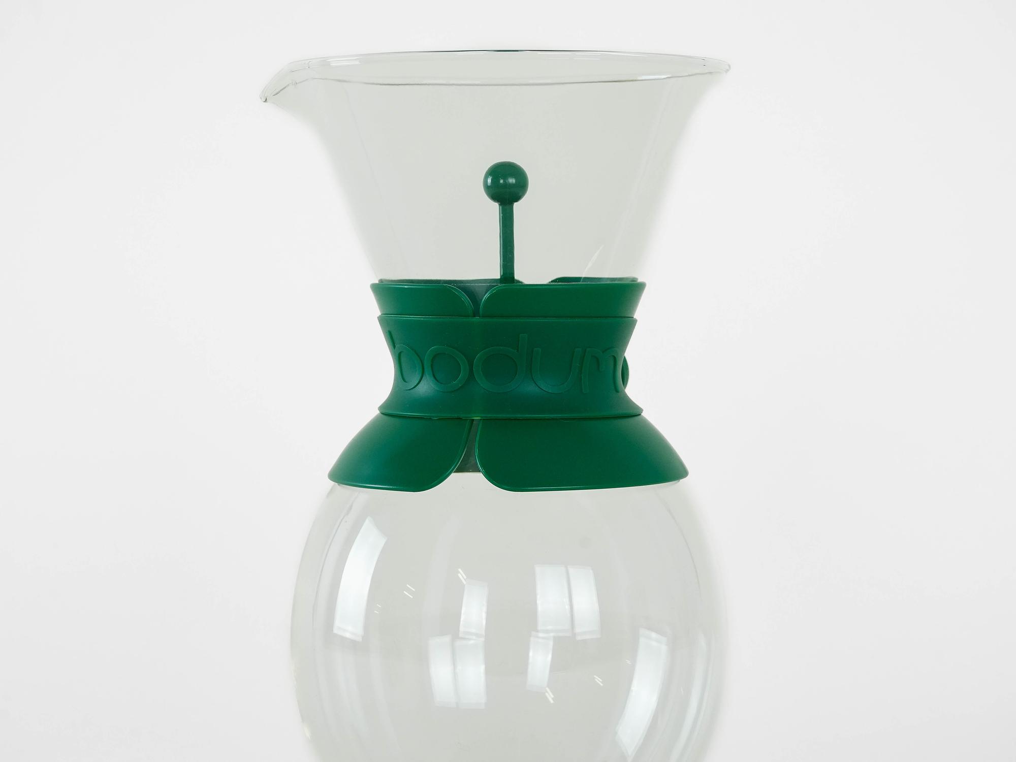 Coffee pot Glass Transparent Green 1980s 3