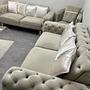 2x Sofa & Sessel Samt Beige 2