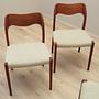 Teak wood chair set 4-piece 1960s, Designer:  6