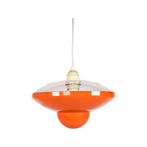 Vintage Ufo Lampe Kunststoff Orange 1970er Jahre 0