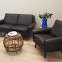 2-seater sofa leather brown 1960s 2