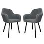 2x Demi Esszimmerstuhl Textil Metall Grau 0