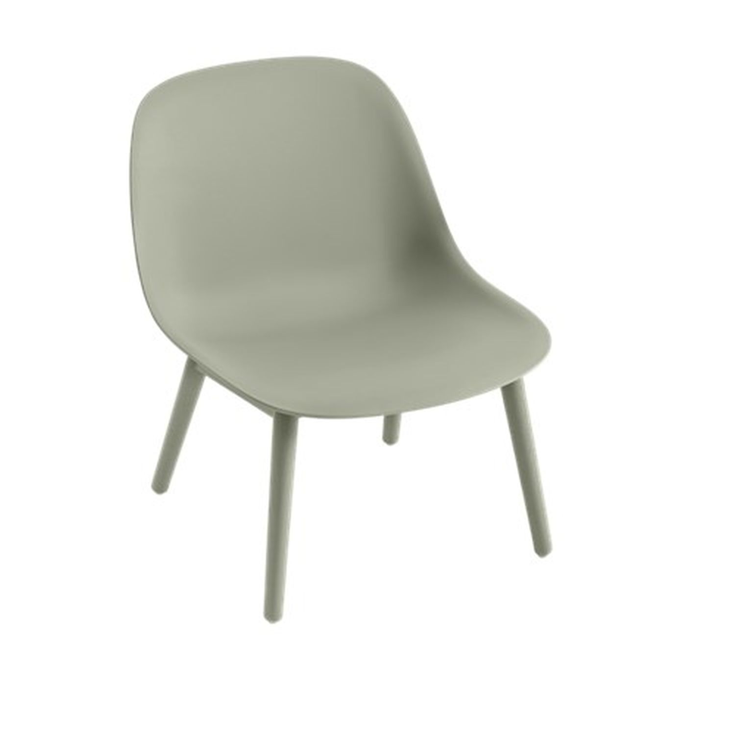 Fiber Lounge-Stuhl Kunststoff Holz Grün 0