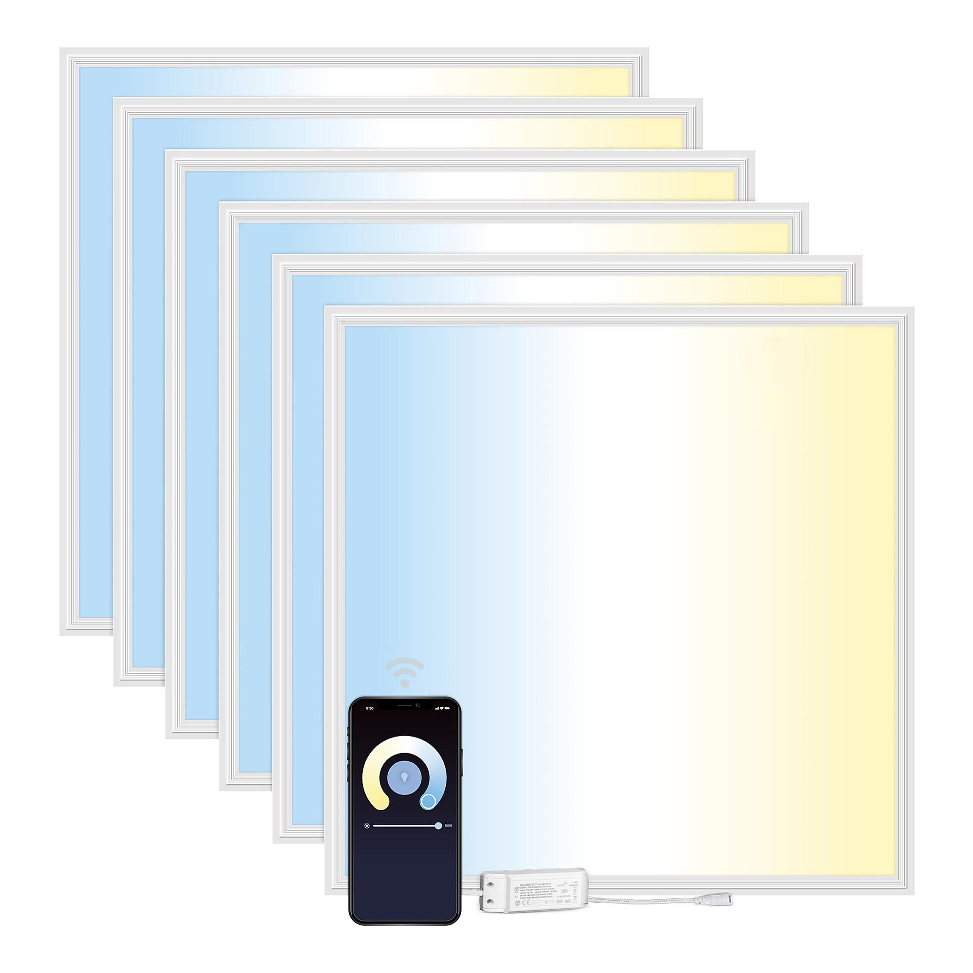 LED Panel Lecom Set of 6 1-Light Aluminum White 0