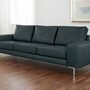 Lexgaard Sofa 3-Sitzer Rustico-Leder Metall Dunkelbraun 0