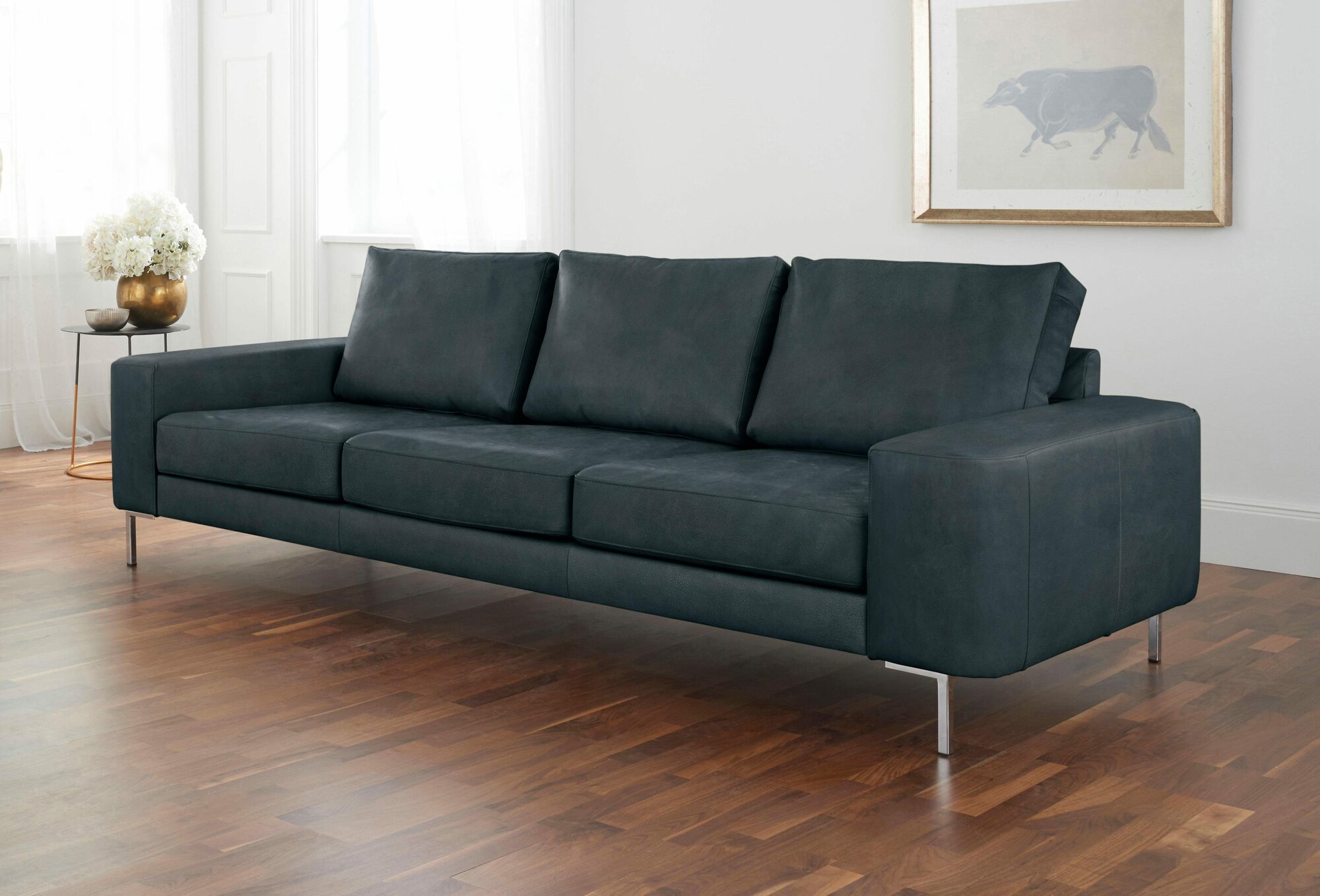 Lexgaard Sofa 3-Sitzer Rustico-Leder Metall Dunkelbraun 0