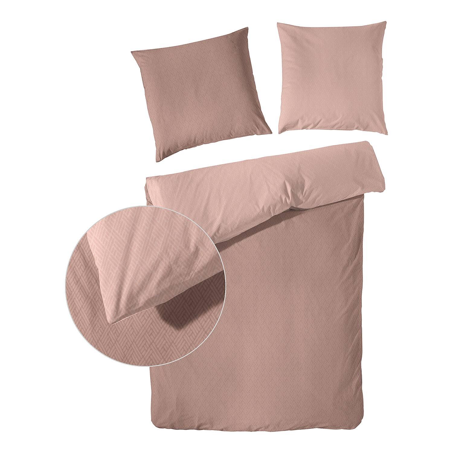 Uni-Kat Bettwäsche Flanell Braun 135x200cm Kissen 80x80cm 3