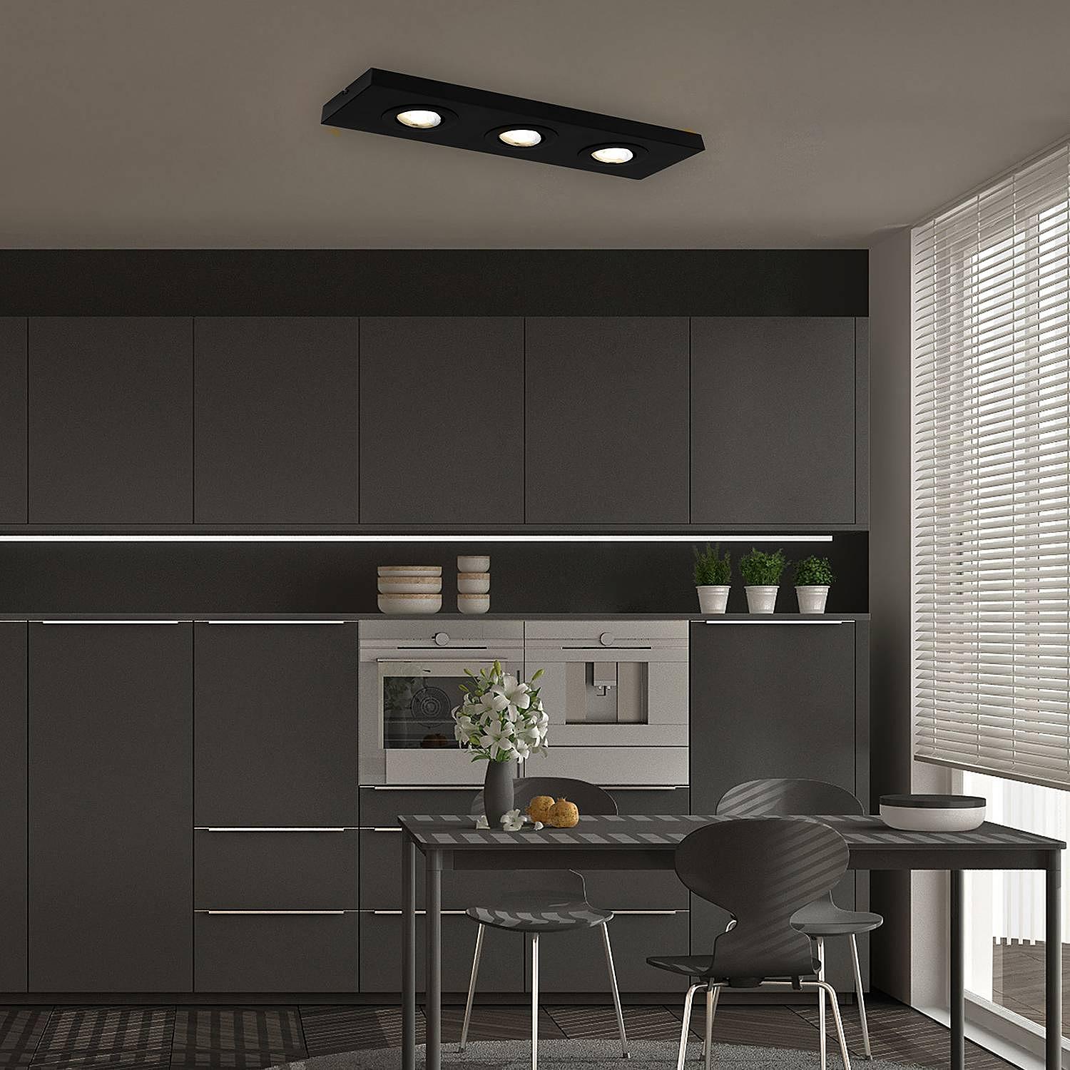 Morco LED-Deckenleuchte Aluminium Schwarz 3-flammig 1