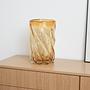 Decorative glass vase Yellow 1960s 1