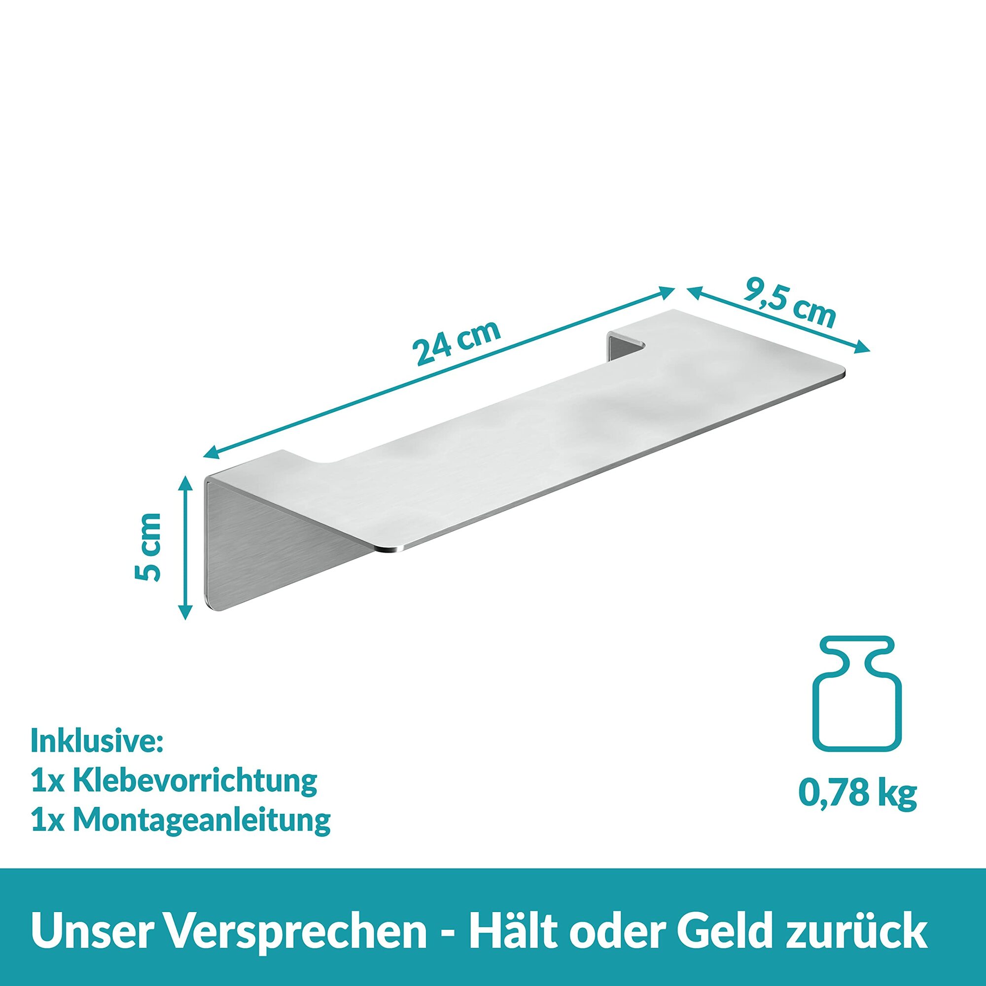 Badeablage Edelstahl Silber 5