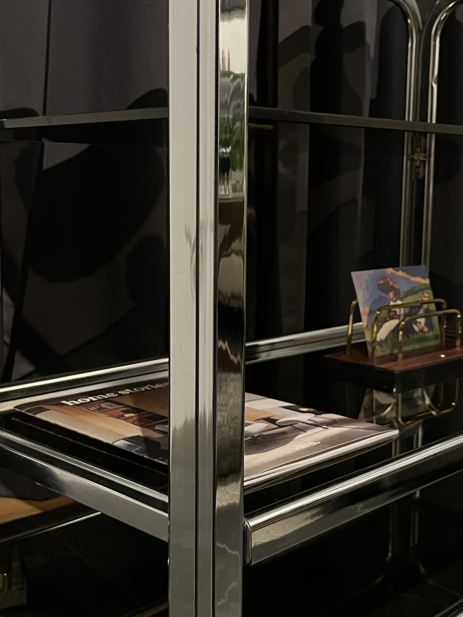 Barwagen Chrom Glas Schwarz 8