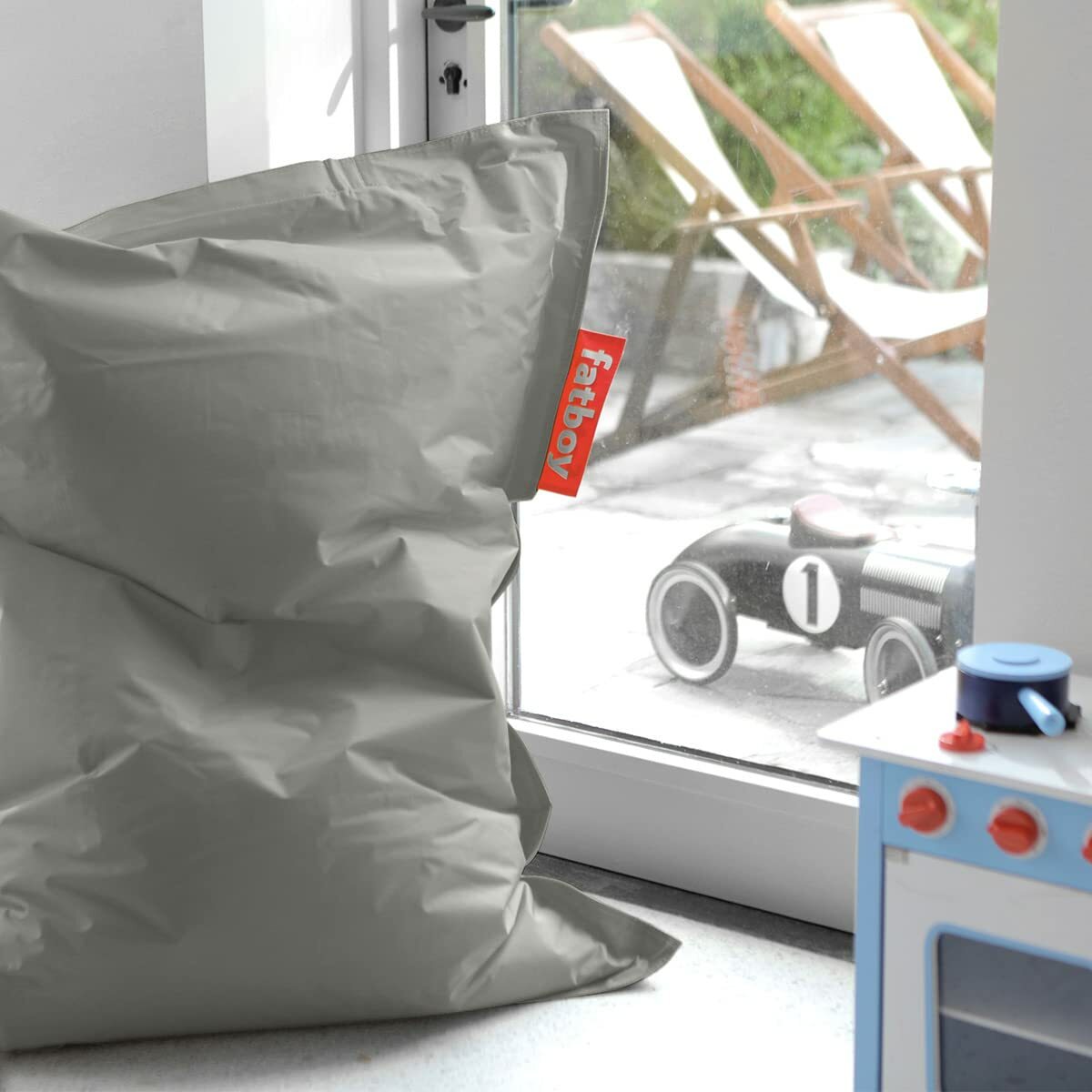 Junior Sitzsack Nylon Silber 1