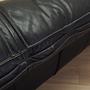3-seater sofa leather black 1960s 8