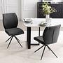 Upholstered chair Ustuna set of 2 flatweave grey 4