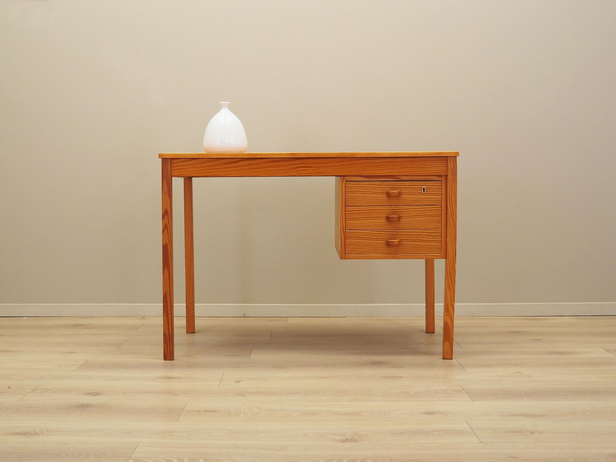 Schreibtisch Kiefernholz 1970er Jahre 1