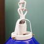 Vintage Pendant Lamp Glass Metal Blue 1970s 2