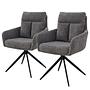 LOBBS Swivel Armchair Set of 2 Grey 0