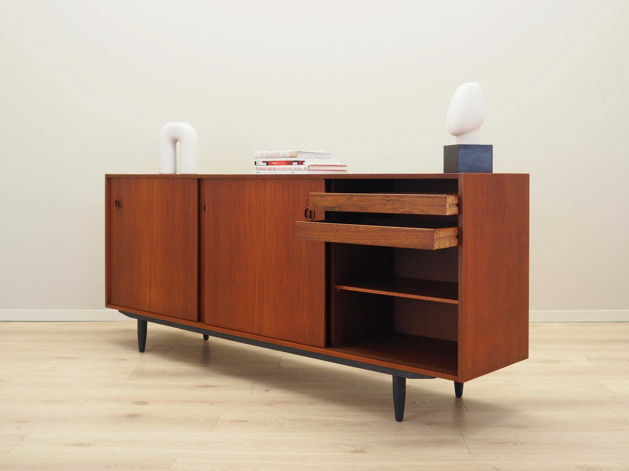 Vintage Sideboard Teak wood Brown 1970s 4