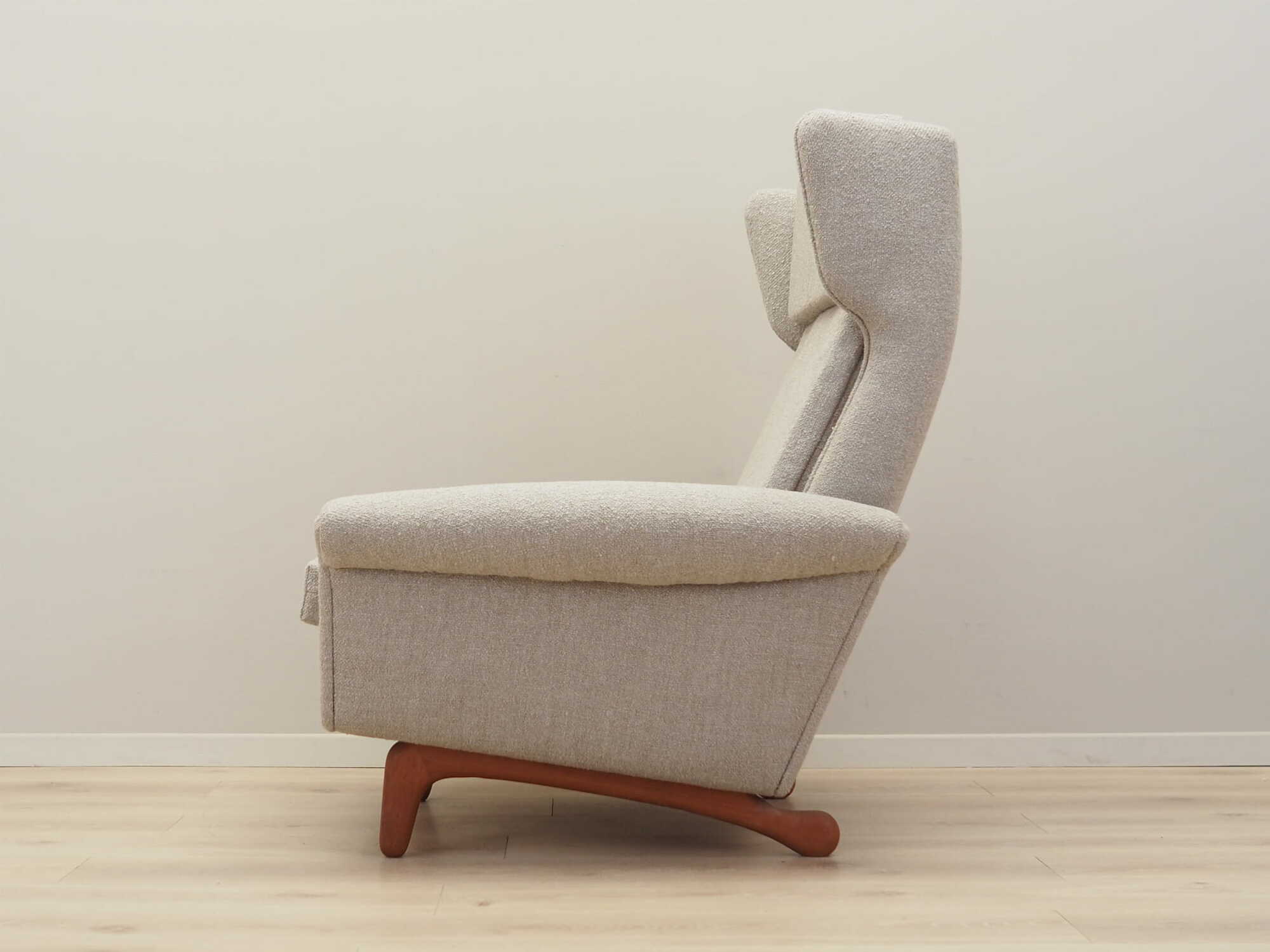 Vintage armchair Teak textile grey 1960s 3