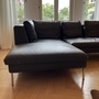 Sofa Récamiere Links Leder Metall Grau 1
