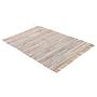 Kilim Chindi Teppich Baumwolle Polyester Taupe 60 x 110 cm 2