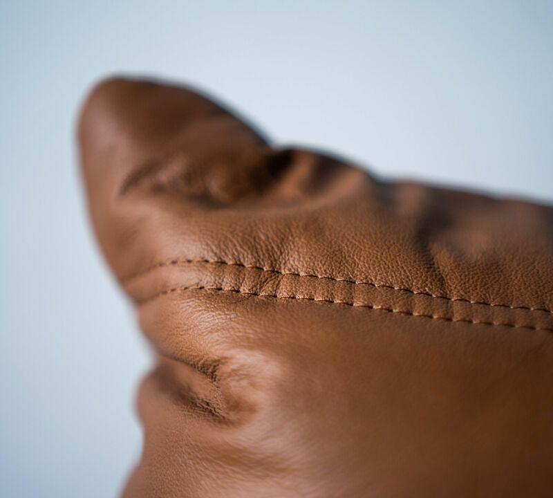 Togo Poltrona e Pouf Set Pelle Liscia Folk Brown 4