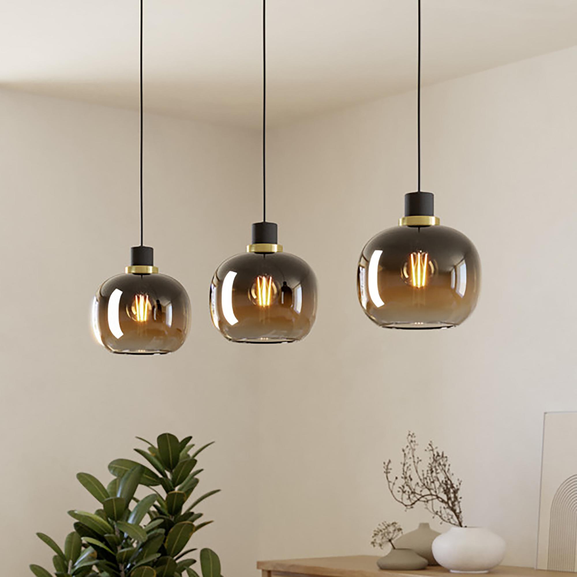 Pendant Light Oilella 3-Light Smoked Glass Brown 0