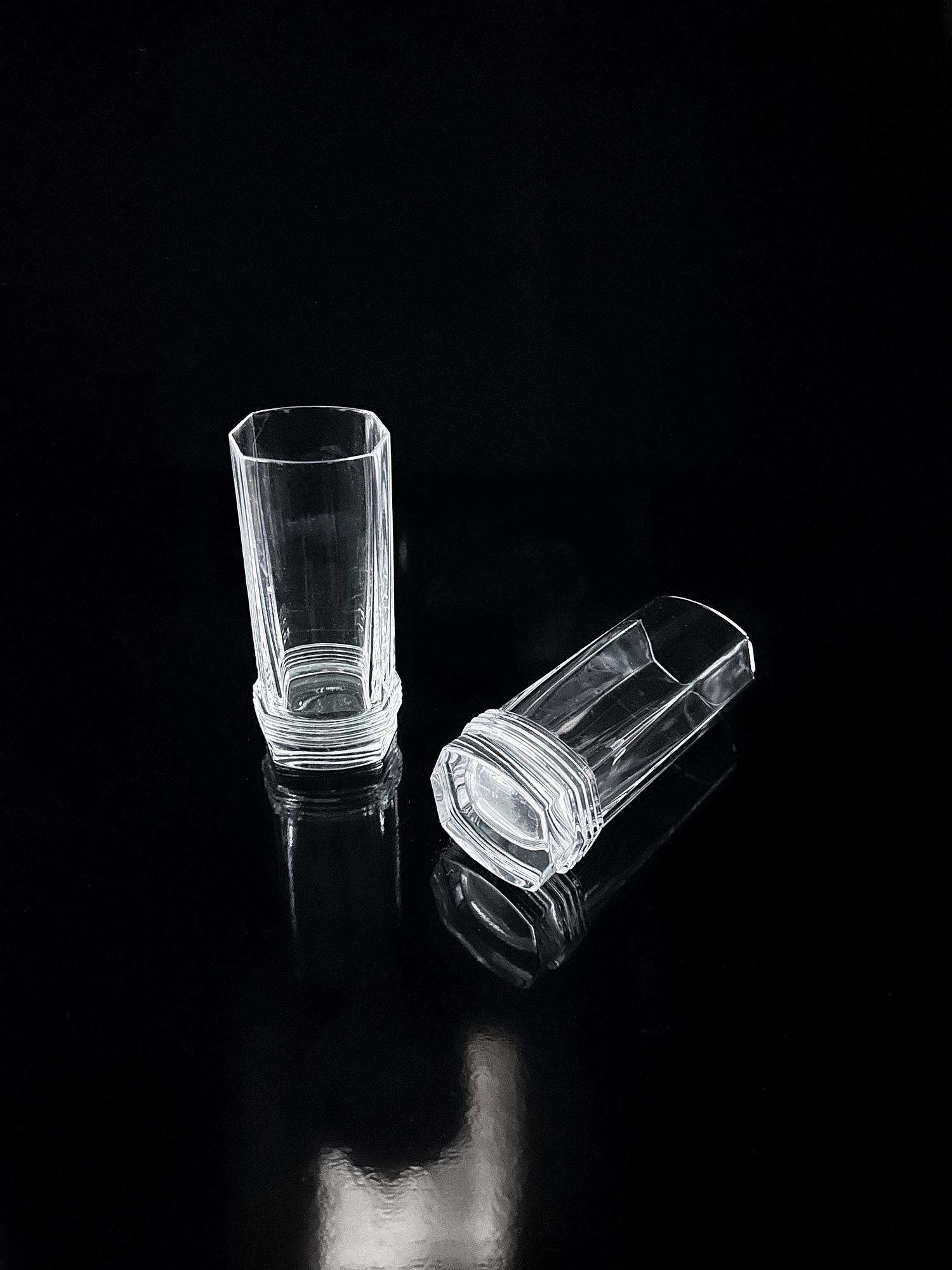 6x Vintage Highball Drinking Glasses Crystal 3