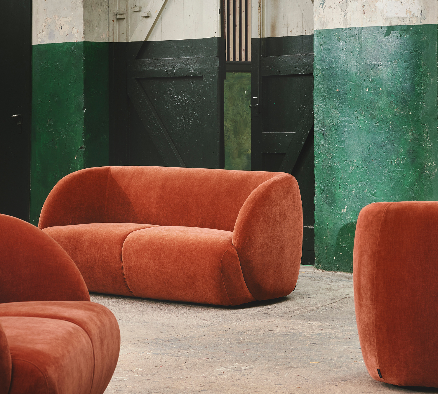 Design-Award-Winning Paula Sofa 2-Sitzer Moss Rust 0