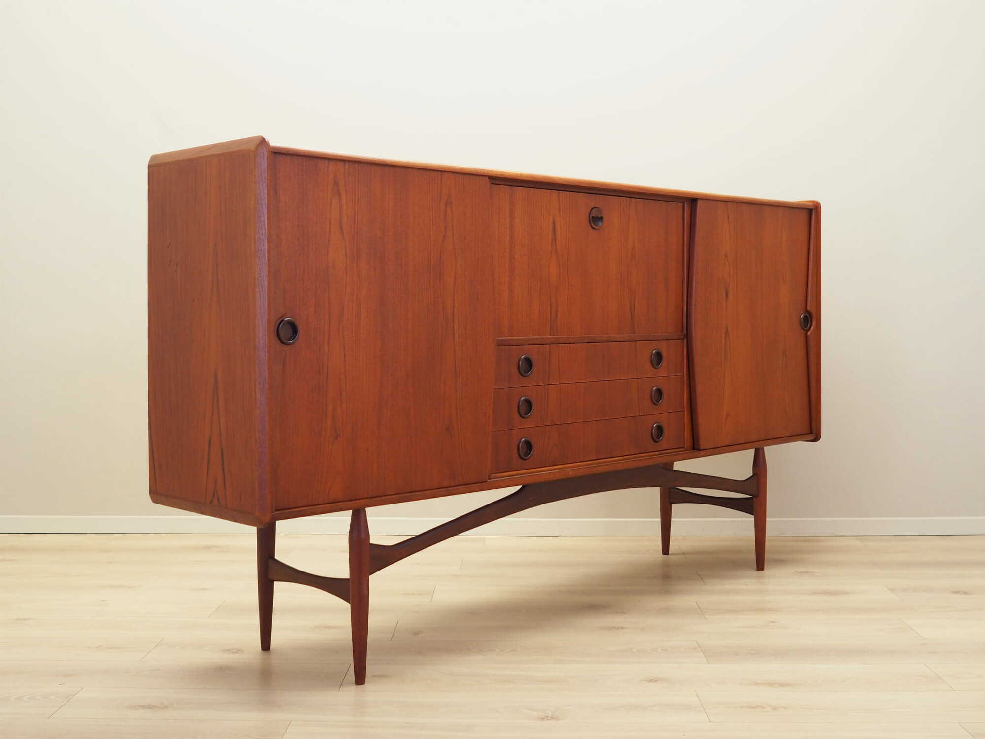 Vintage Sideboard Teakholz Braun 1970er Jahre 5