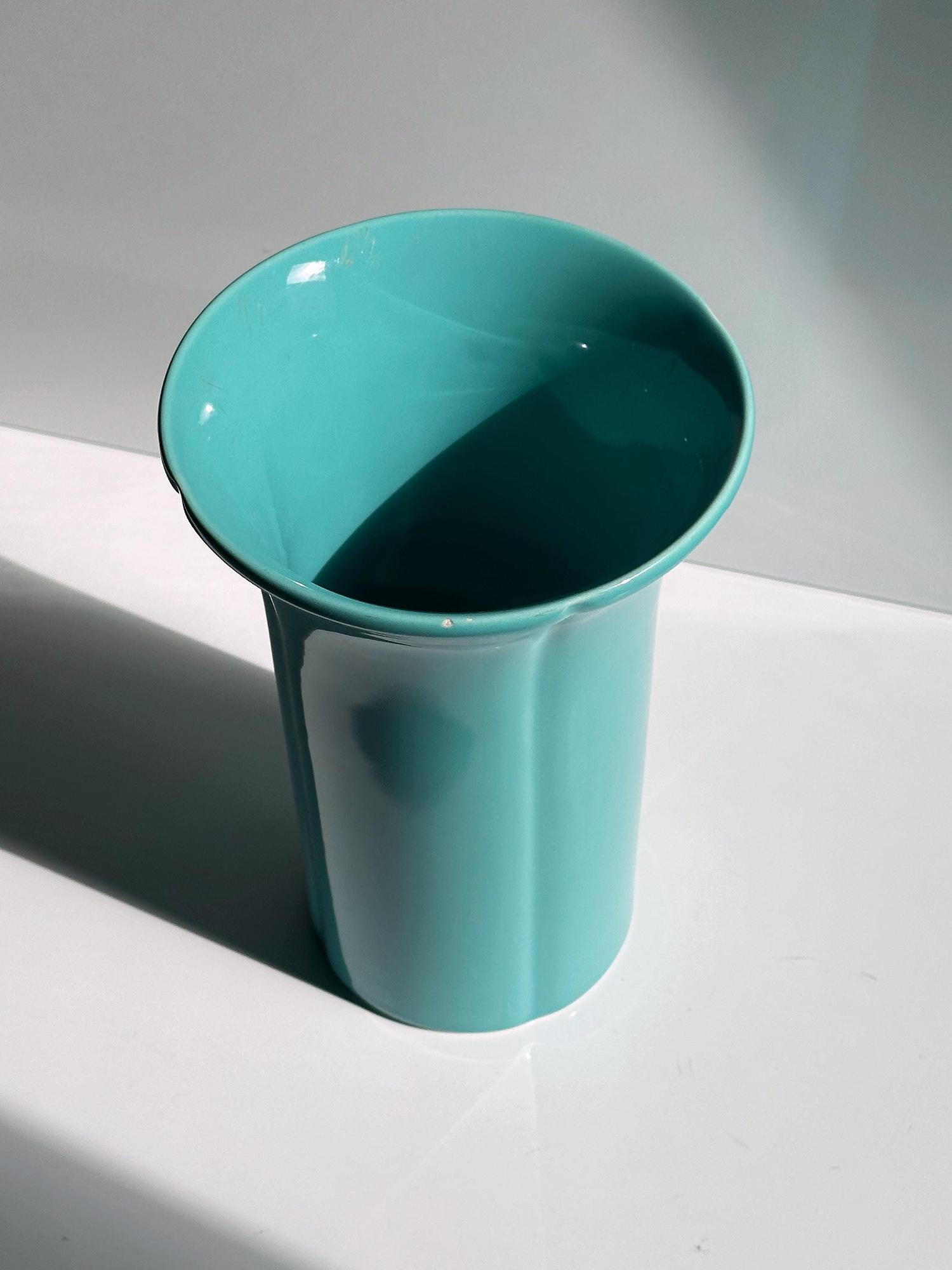 Vintage Vase Türkis 1970er Jahre 1