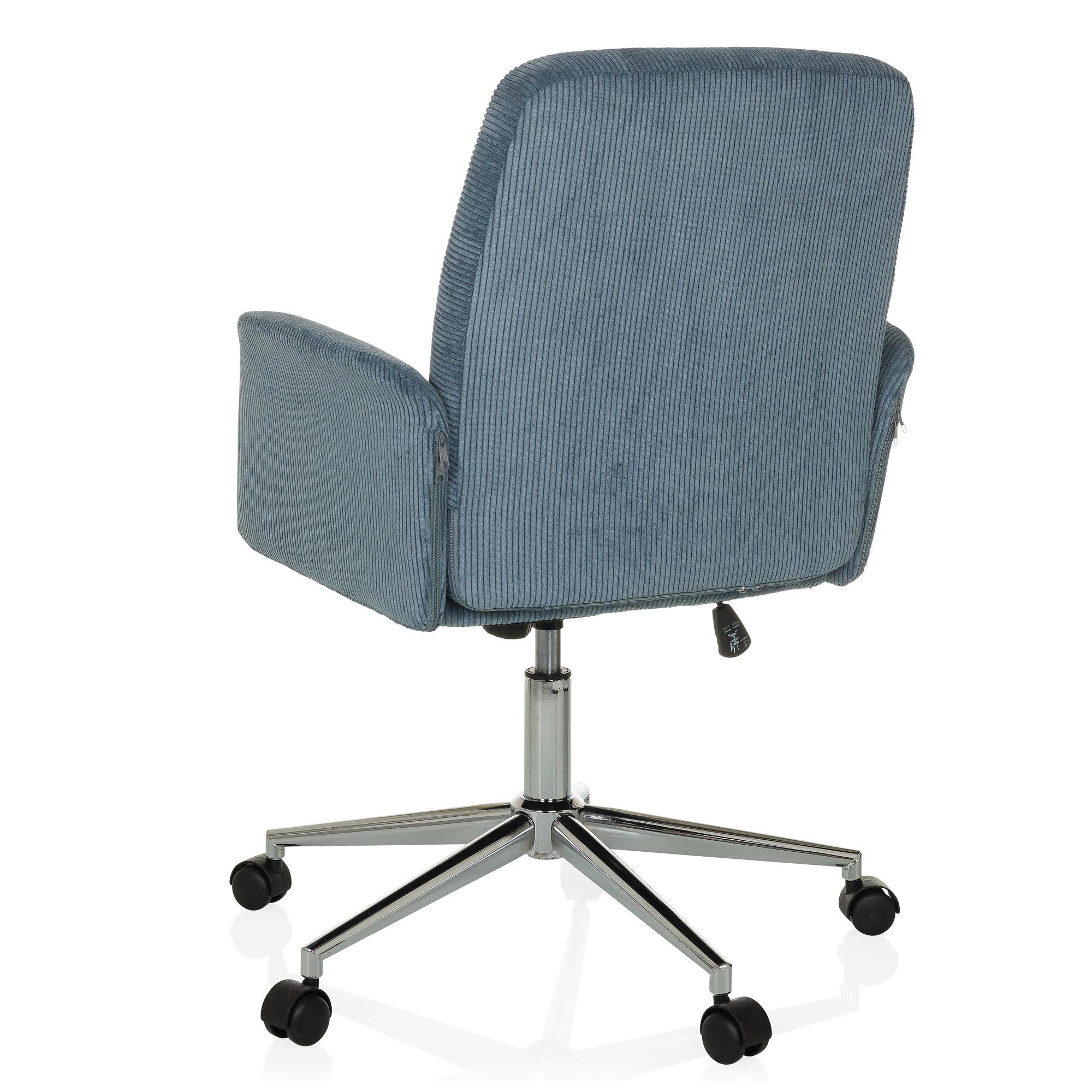 SOLAO CORD Bürostuhl Drehbar mit Cord-Optik Taubenblau 8