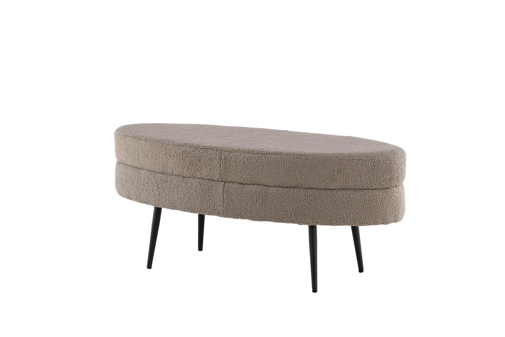 Otto Pouf Teddy Schwarz Beige  7